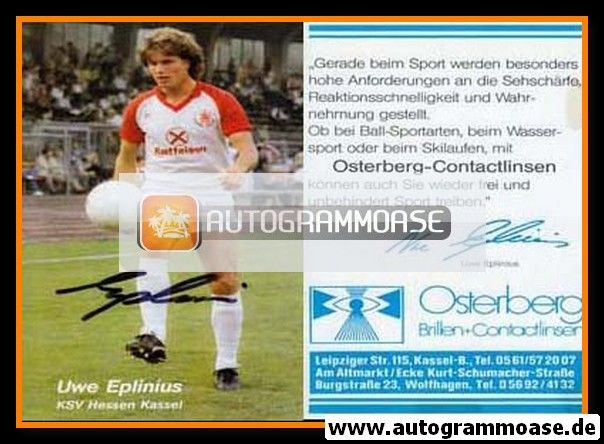 Autogramm Fussball | KSV Hessen Kassel | 1980er | Uwe EPLINIUS (Farbe)