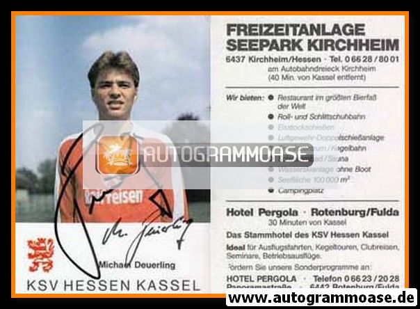 Autogramm Fussball | KSV Hessen Kassel | 1983 | Michael DEUERLING 