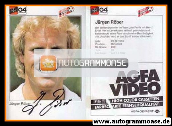 Autogramm Fussball | Bayer Leverkusen | 1983 | Jürgen RÖBER