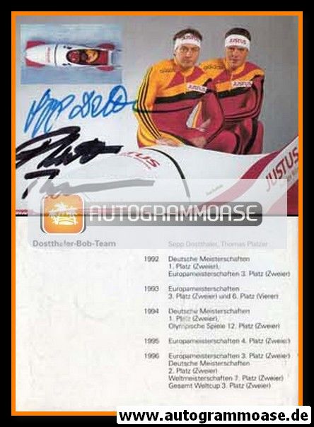 Autogramme Bob | Sepp DOSTTHALER + Thomas PLATZER | 1990er (Collage)
