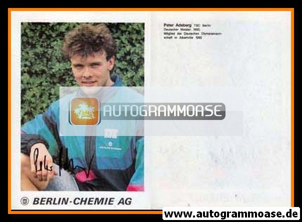 Autogramm Eisschnelllauf | Peter ADEBERG | 1980er (Berlin-Chemie AG)