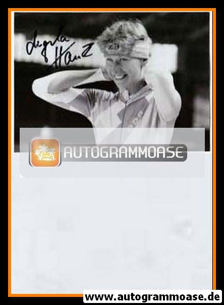 Autogramm Eisschnelllauf | Angela HAUCK | 1980er (Portrait SW)
