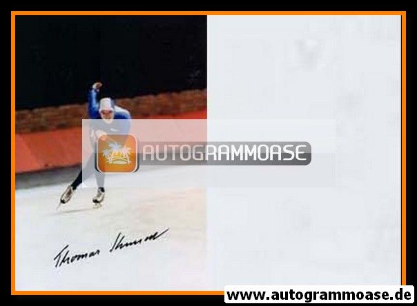 Autogramm Eisschnelllauf | Thomas KUMM | 1990er Foto (Rennszene Color)