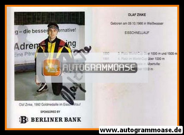 Autogramm Eisschnelllauf | Olaf ZINKE | 1990er (Berliner Bank)