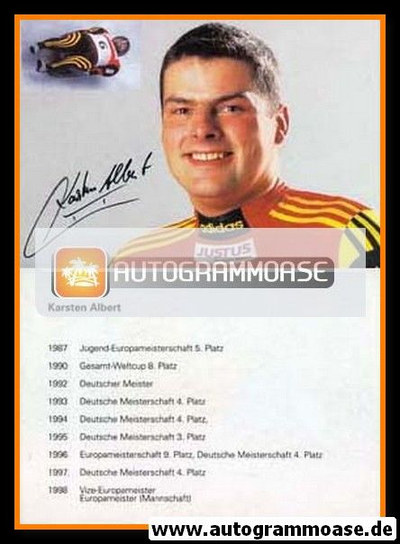 Autogramm Rodeln | Karsten ALBERT | 1990er (Adidas / Justus)