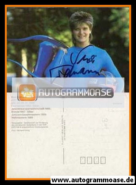 Autogramm Rodeln | Susi ERDMANN | 1990er (Portrait Color) OS-Silber