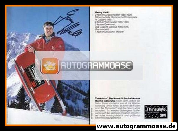 Autogramm Rodeln | Georg HACKL | 1990er (Portrait Color Thinsulate) OS-Gold