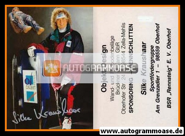 Autogramm Rodeln | Silke KRAUSHAAR | 1990er (Objekt-Design)
