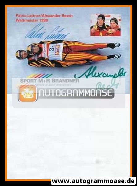 Autogramme Rodeln | Patric LEITNER + Alexander RESCH | 1990er (Sport M+R Brandner)
