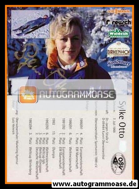 Autogramm Rodeln | Sylke OTTO | 1990er (Collage Color OSV) OS-Gold