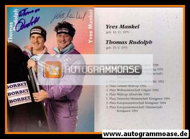 Autogramme Rodeln | Thomas RUDOLPH + Yves MANKEL | 1990er (Portrait Color)