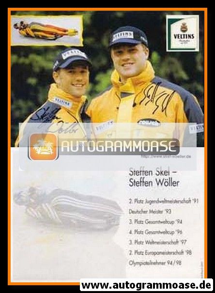 Autogramme Rodeln | Steffen SKEL + Steffen WÖLLER | 1990er (Veltins)