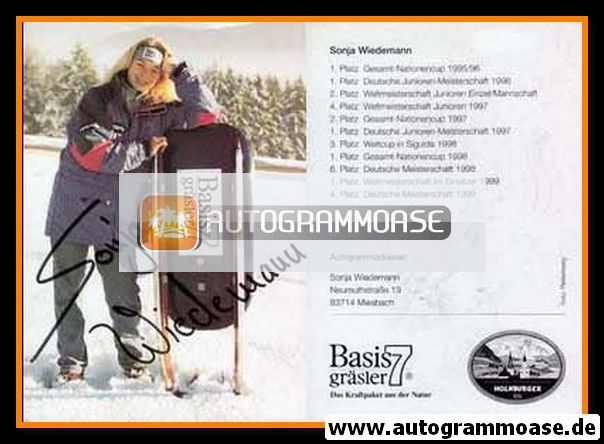 Autogramm Rodeln | Sonja WIEDEMANN | 1990er (Basis Gräsler 7)