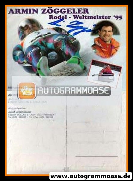 Autogramm Rodeln | Armin ZÖGGELER | 1995 (Weltmeister)