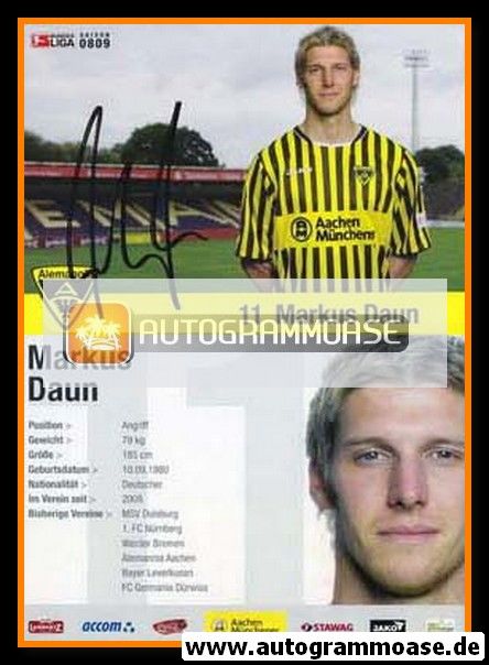 Autogramm Fussball | Alemannia Aachen | 2008 | Markus DAUN