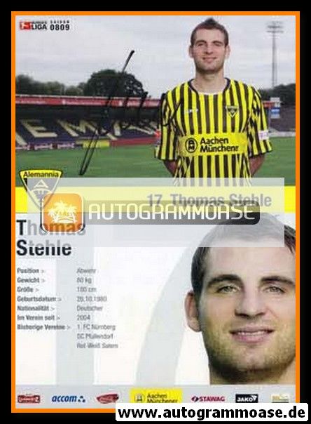 Autogramm Fussball | Alemannia Aachen | 2008 | Thomas STEHLE