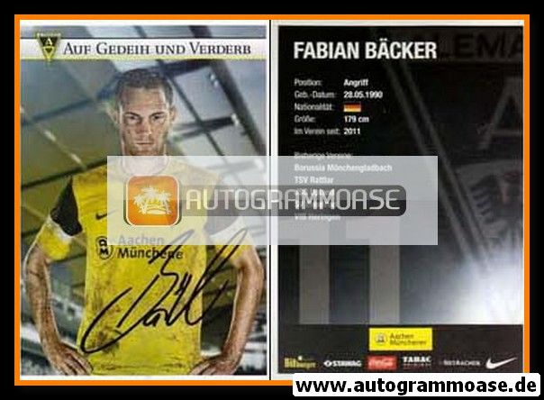 Autogramm Fussball | Alemannia Aachen | 2011 | Fabian BÄCKER