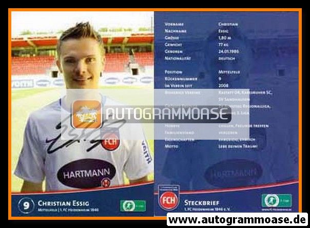 Autogramm Fussball | 1. FC Heidenheim 1846 | 2010 | Christian ESSIG