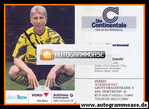 Autogramm Fussball | Borussia Dortmund | 1991 Ball | G&uuml;nter KUTOWSKI