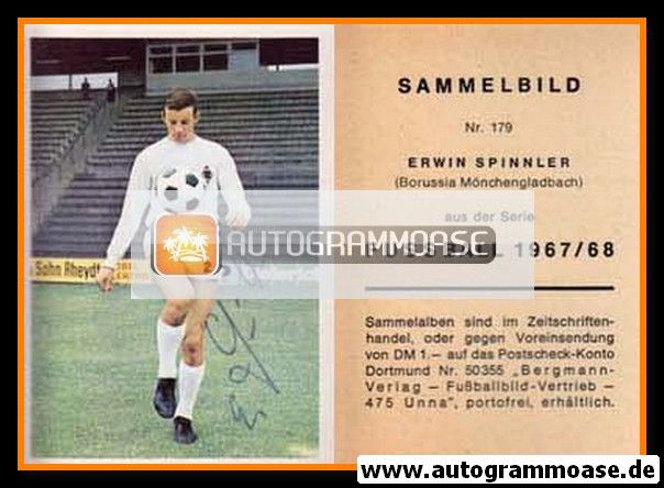 Erwin Spinnler Borussia Mönchengladbach 1968-69 Bergmann SB Original Signiert