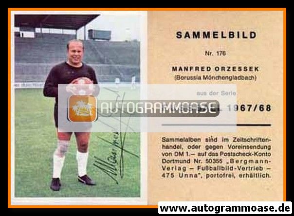 Autogramm Fussball | Borussia Mönchengladbach | 1967 | Manfred ORZESSEK (Bergmann 176)