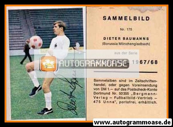 Autogramm Fussball | Borussia Mönchengladbach | 1967 | Dieter BAUMANNS (Bergmann 175)