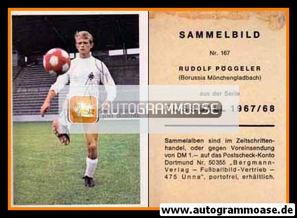 Autogramm Fussball | Borussia Mönchengladbach | 1967 | Rudolf PÖGGELER (Bergmann 167)