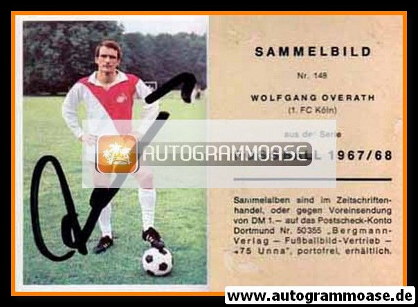 A 88432 Wolfgang Overath 1 FC Köln Bergmann SB 1967-68 Original Signiert 