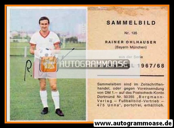 Autogramm Fussball | FC Bayern München | 1967 | Rainer OHLHAUSER (Bergmann 135)