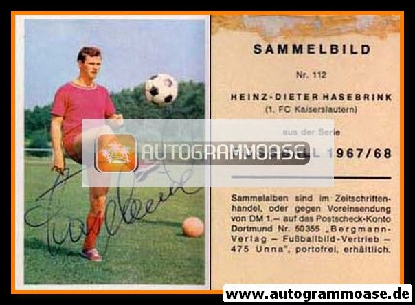 Autogramm Fussball | 1. FC Kaiserslautern | 1967 | Heinz-Dieter HASEBRINK (Bergmann 112)