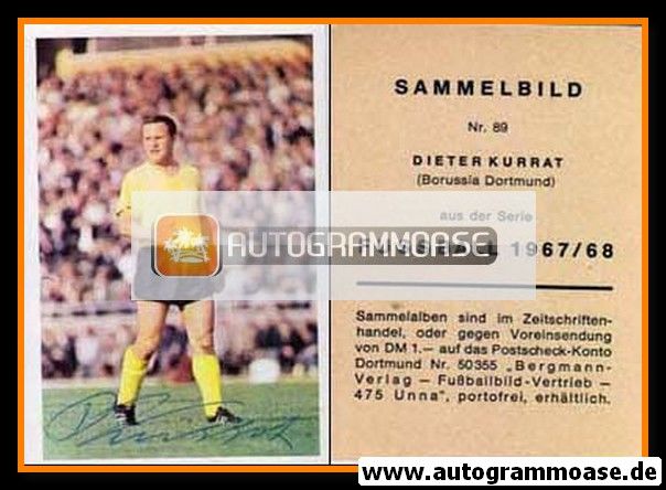 Autogramm Fussball | Borussia Dortmund | 1967 | Dieter KURRAT (Bergmann 089)