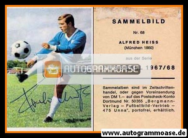 Autogramm Fussball | TSV 1860 München | 1967 | Alfred HEISS (Bergmann 068)