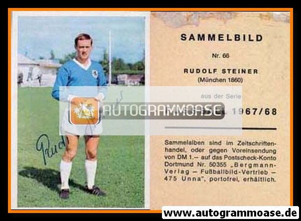 Autogramm Fussball | TSV 1860 München | 1967 | Rudolf STEINER (Bergmann 066)