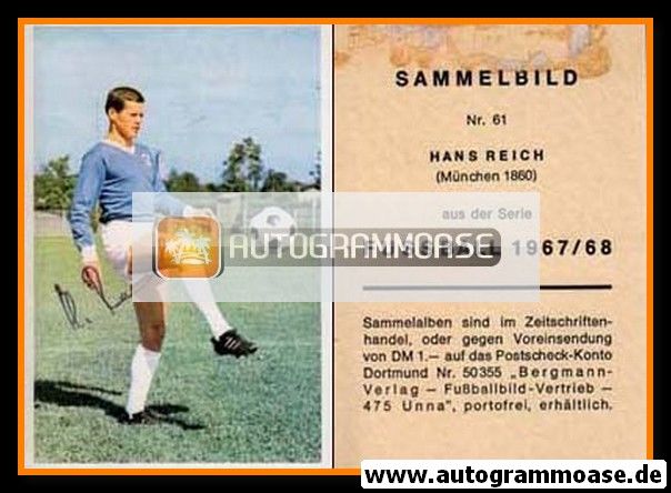 Autogramm Fussball | TSV 1860 München | 1967 | Hans REICH (Bergmann 061)