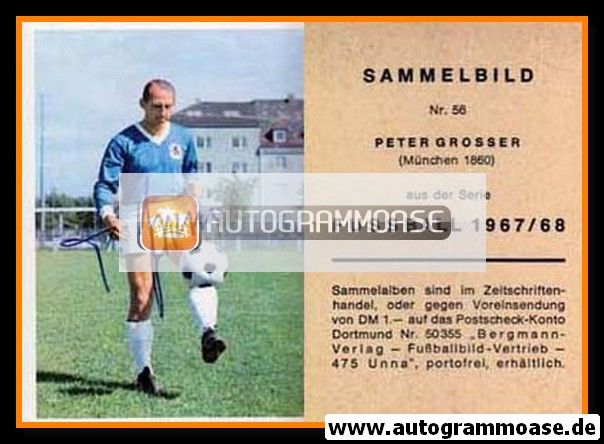 Autogramm Fussball | TSV 1860 München | 1967 | Peter GROSSER (Bergmann 056)