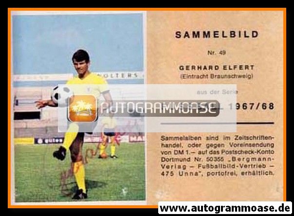 Autogramm Fussball | Eintracht Braunschweig | 1967 | Gerhard ELFERT (Bergmann 049)