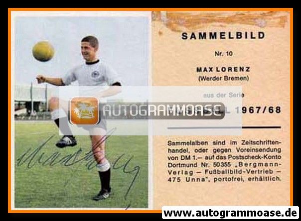 Autogramm Fussball | DFB | 1967 | Max LORENZ (Bergmann 010)