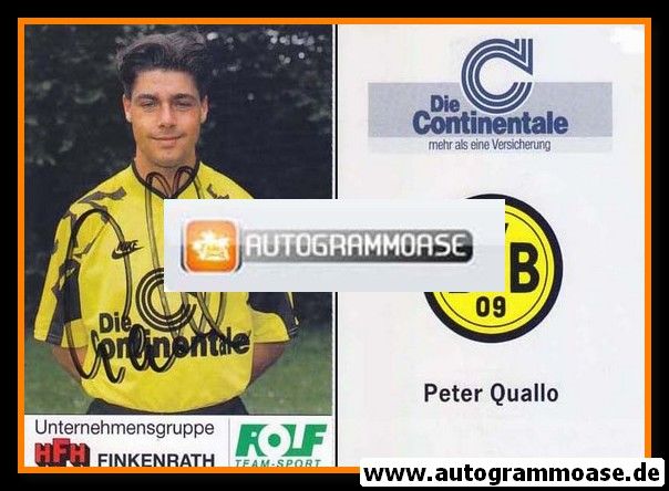 Autogramm Fussball | Borussia Dortmund | 1991 Portrait | Peter QUALLO