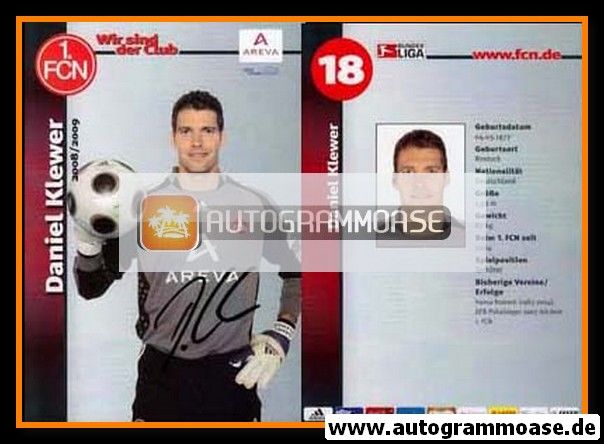 Autogramm Fussball | 1. FC Nürnberg | 2008 Ball | Daniel KLEWER