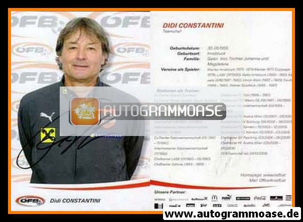 Autogramm Fussball | Österreich | 2009 | Didi CONSTANTINI