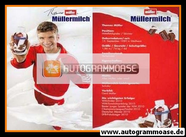 Autogramm Fussball | 2010er Druck | Thomas MÜLLER (Müllermilch)