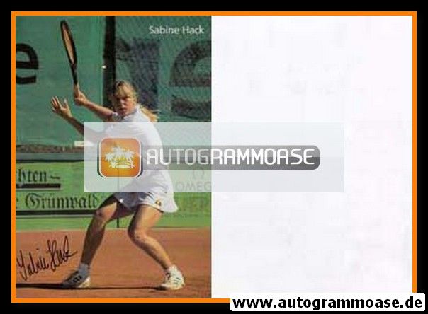 Autogramm Tennis | Sabine HACK | 1990er (Spielszene)