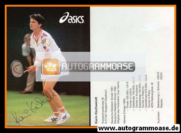 Autogramm Tennis | Karin KSCHWENDT | 1990er (Asics)