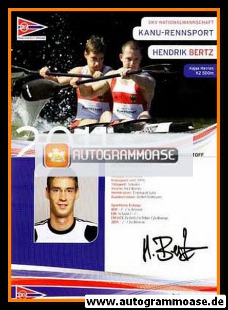 Autogramm Kanu | Hendrik BERTZ | 2011 Druck (DKV)