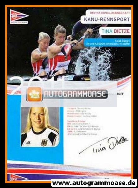 Autogramm Kanu | Tina DIETZE | 2011 Druck (DKV)