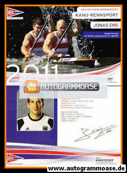 Autogramm Kanu | Jonas EMS | 2011 Druck (DKV)