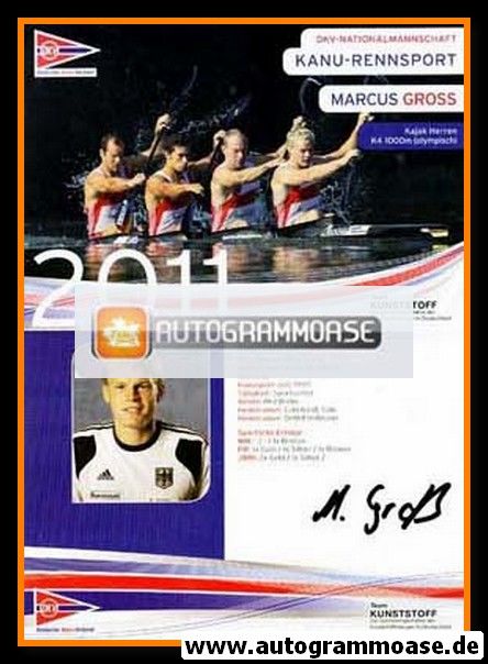 Autogramm Kanu | Marcus GROSS | 2011 Druck (DKV)