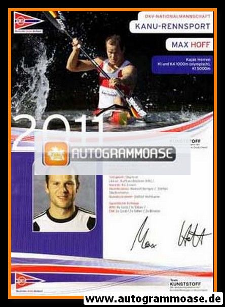 Autogramm Kanu | Max HOFF | 2011 Druck (DKV)