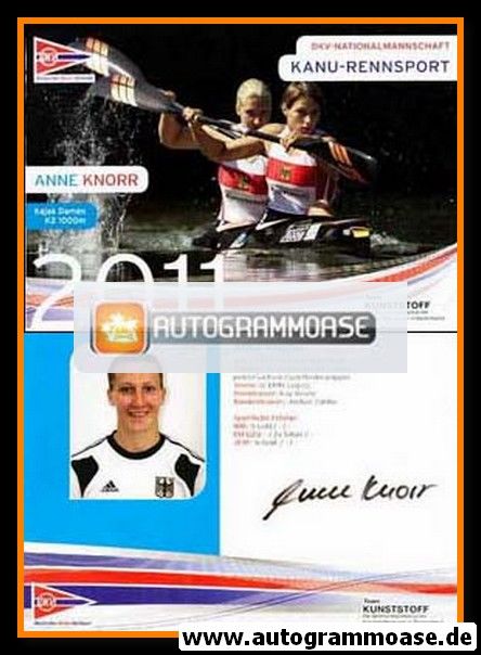 Autogramm Kanu | Anne KNORR | 2011 Druck (DKV)