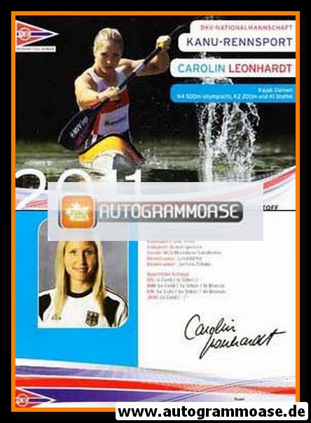 Autogramm Kanu | Carolin LEONHARDT | 2011 Druck (DKV)